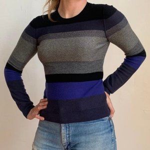 Sonia Rykiel Sweater Glitter Striped Size 40